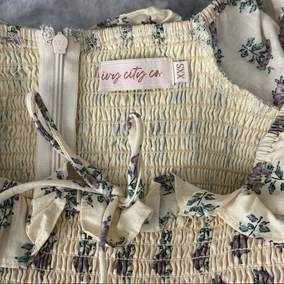 Ivy City Co Lettie Dress Purple Floral Boho Hippie Prairie Cottagecore Fairy NEW - Picture 12 of 16